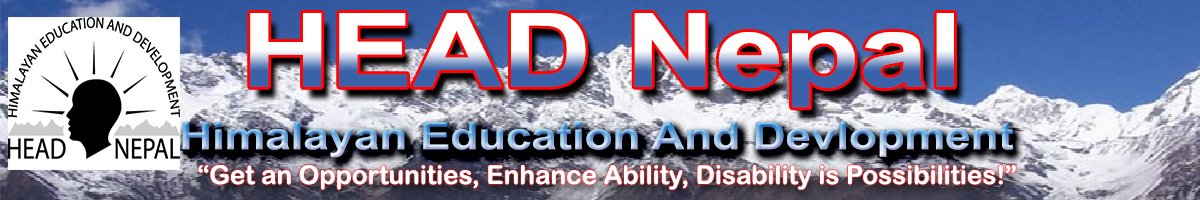 Bannner of Himalayan Education and Development HEAD Nepal